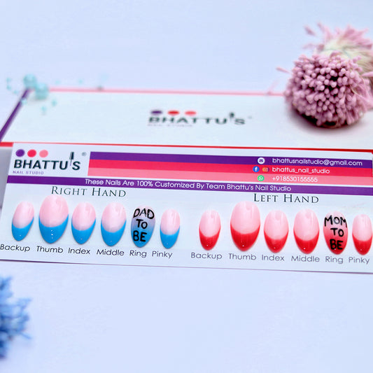 Baby Shower French Press On Nails