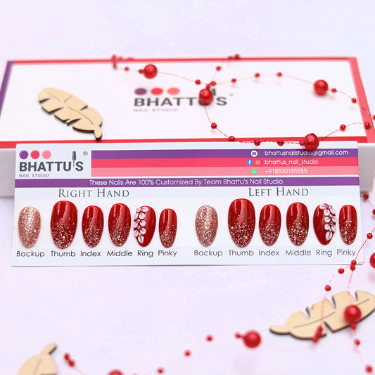 Copper Glitter Ombre with 4D Art