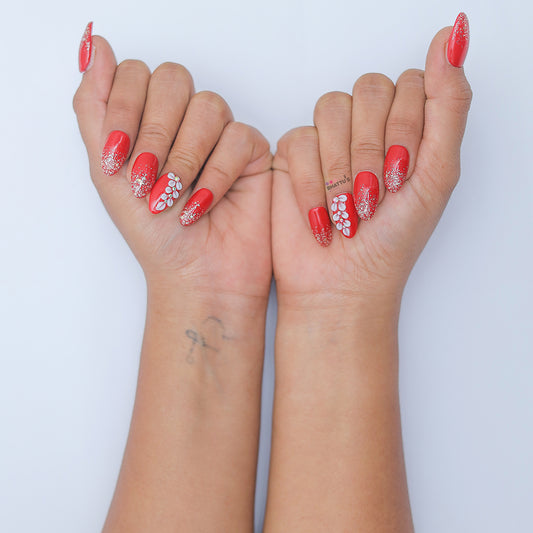 Copper Glitter Ombre with 4D Art