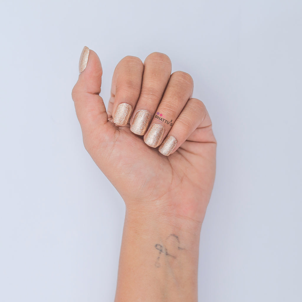 Copper Glitter Press On Nails