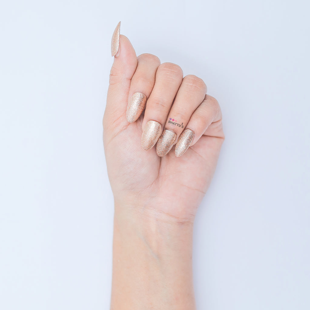 Copper Glitter Press On Nails