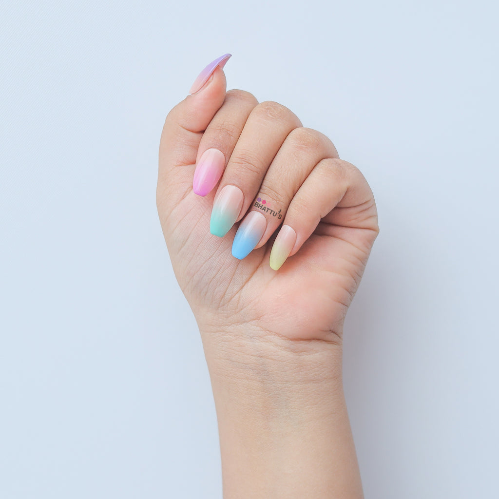 Multi Colour Ombre Press On Nails