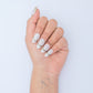 Pearl Effect with Golden Chrome Swirls Press On Nails