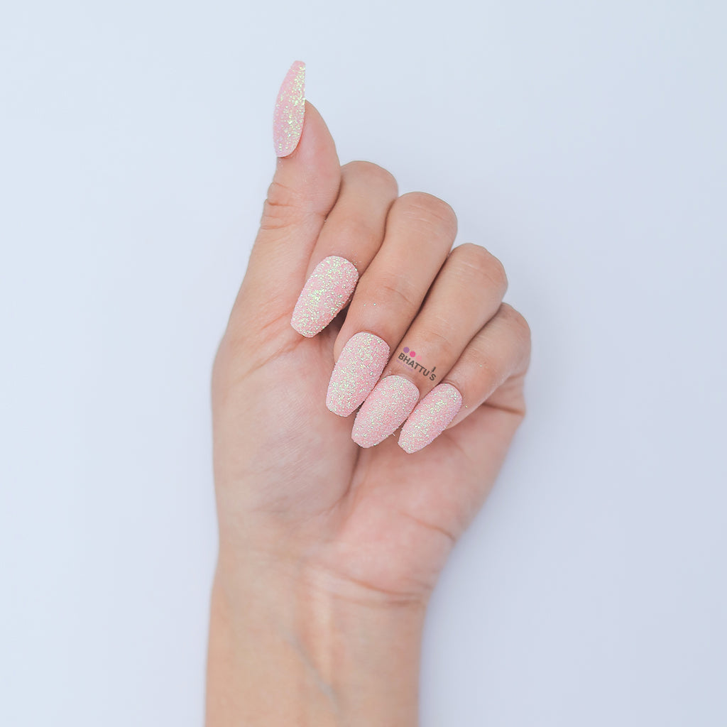 Pink Sugar Dust Press On Nails