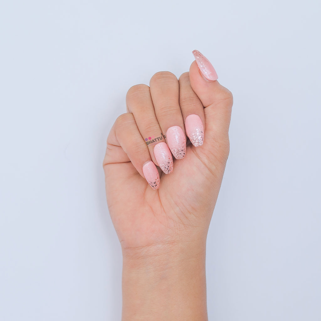 Rose Gold Glitter Ombre Press On Nails