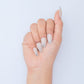 Silver Glitter Ombre with Diamond Press On Nails