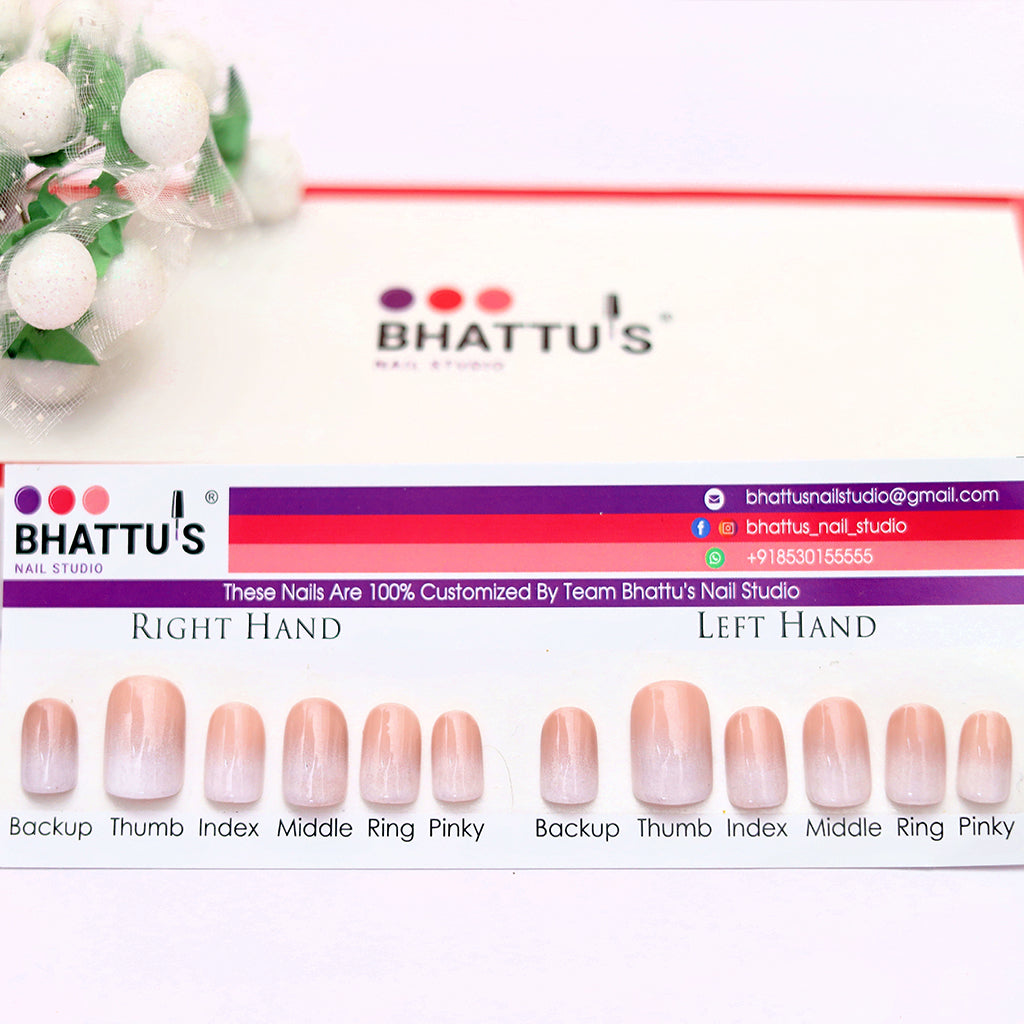 White Ombre Press On Nails