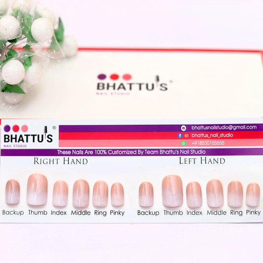 White Ombre Press On Nails