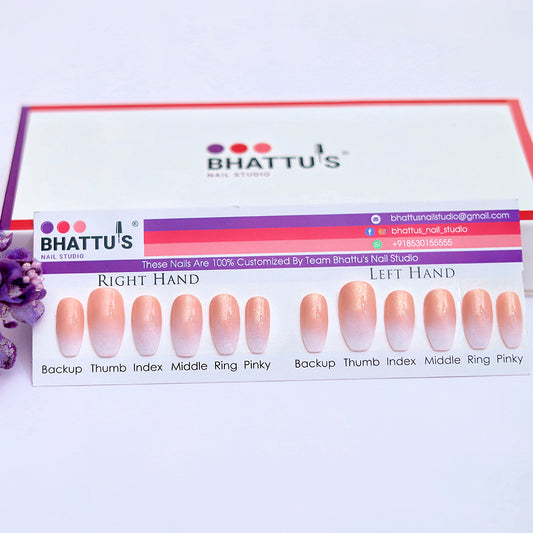 White Ombre with Glitter Press On Nails