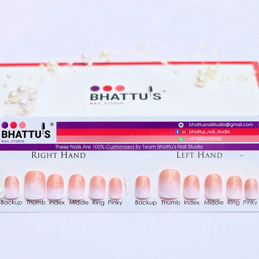White Ombre with Glitter Press On Nails