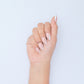 White & Glitter French Press On Nails